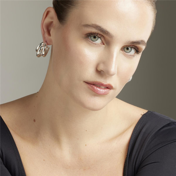 Pendientes Lux by Lux acabadoss en rodio