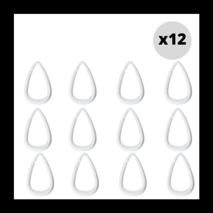 Lot de 12 anneaux pour rideaux de douche DROP Blanc Spirella