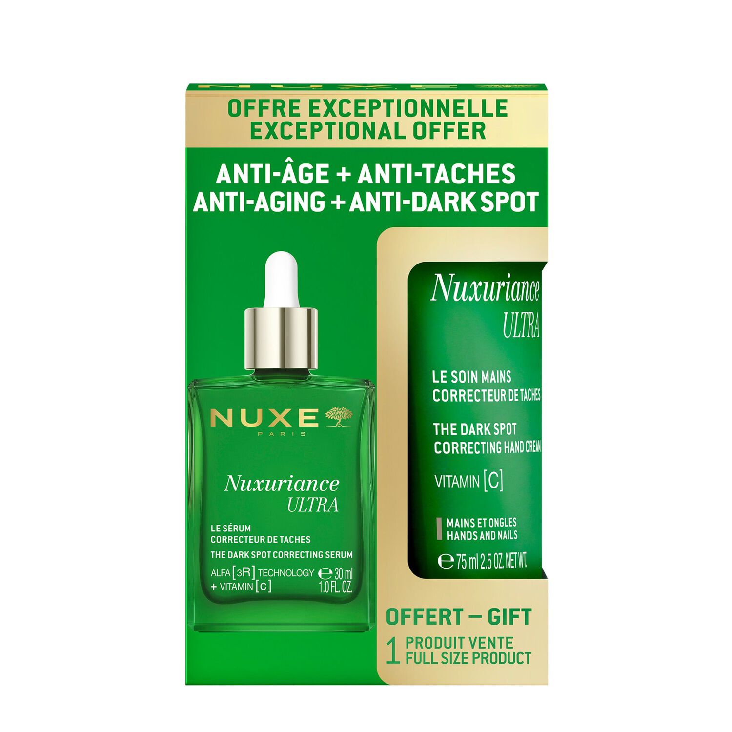 Nuxuriance Ultra - Duo Le Sérum Correcteur de Taches 30 ml + Soin pour les Mains 75 ml