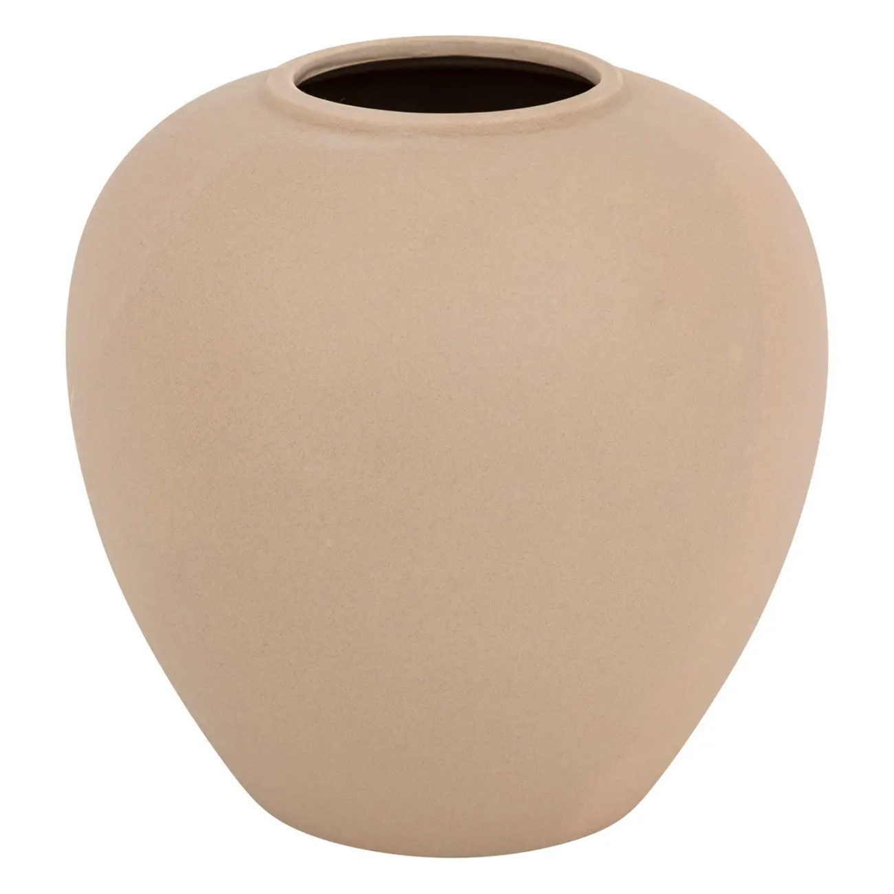 Vase boule Rily céramique taupe H22cm