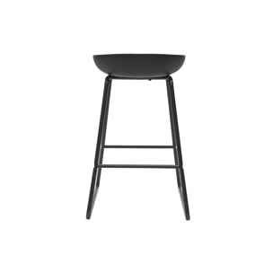 Tabourets de bar design noirs H65 cm (lot de 2) PEBBLE