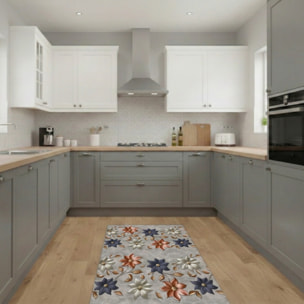 CASSESE HOME Passatoia/Tappeto Bordato in Poliestere con Retro Antiscivolo in PVC Made in Italy_Dec.1473