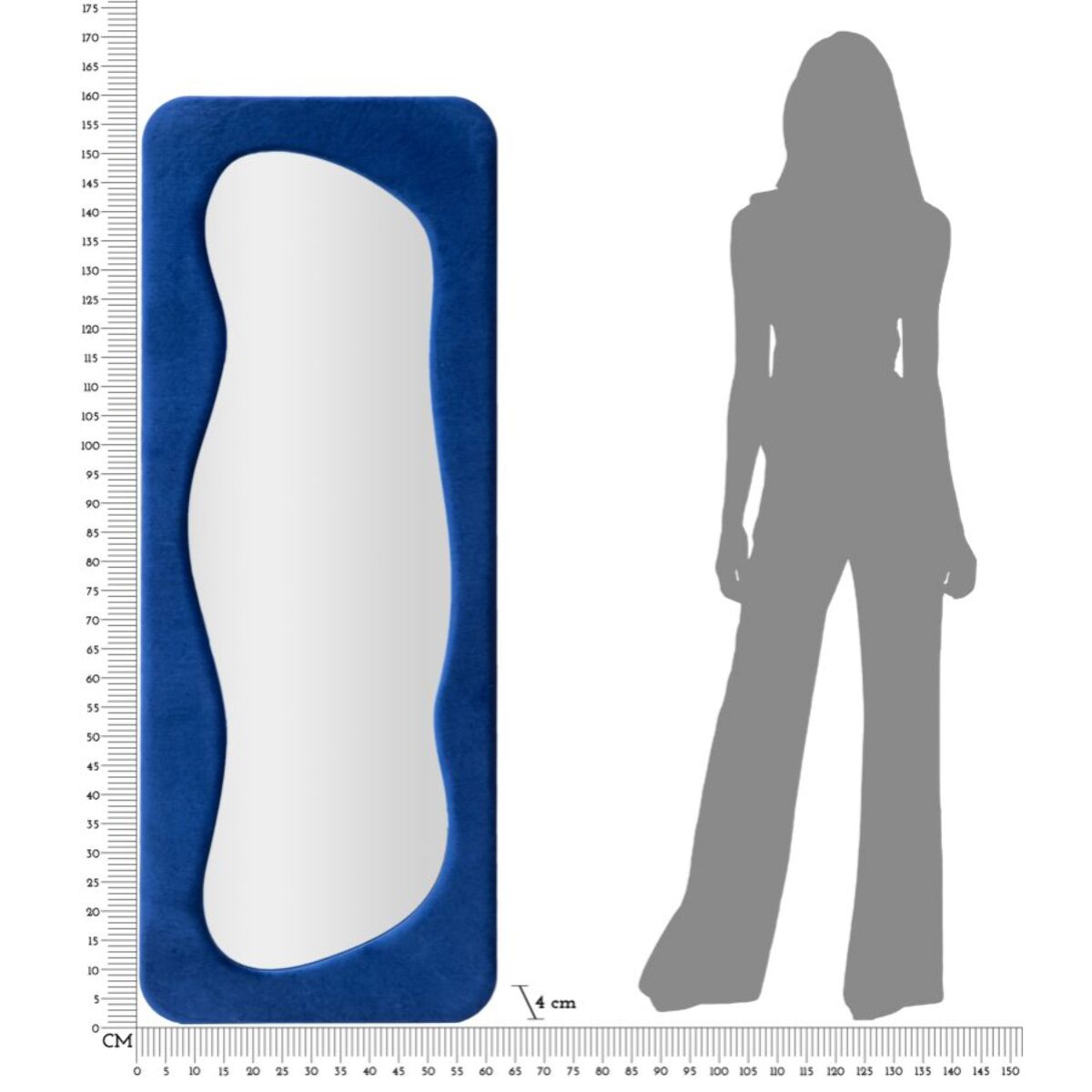 SPECCHIO DA MURO THEODOR BLU CM 60X4X160