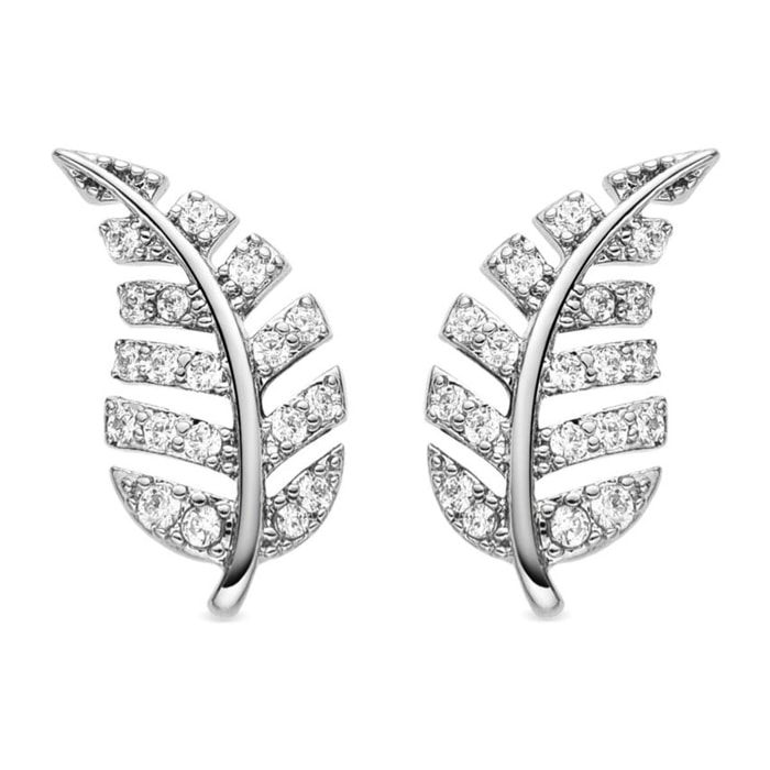 Pendientes con Circonita Brillante acabado plata