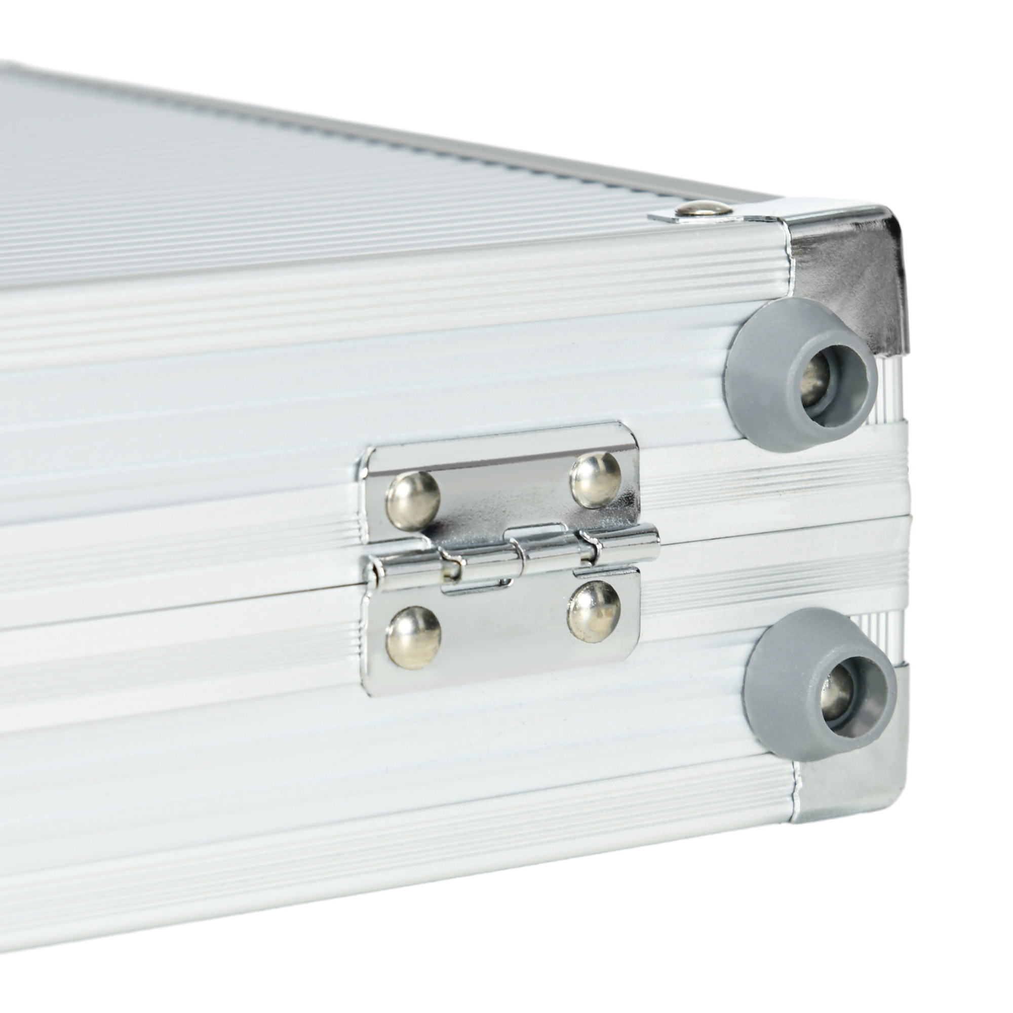 Juego de Póker Profesional, Maletín de Póker de Aluminio con 500 Fichas de 11,5 g, 2 Barajas de Cartas, 5 Dados, Tapete y Botón de Crupier, para 9-10 Jugadores con Cerradura, Plateado