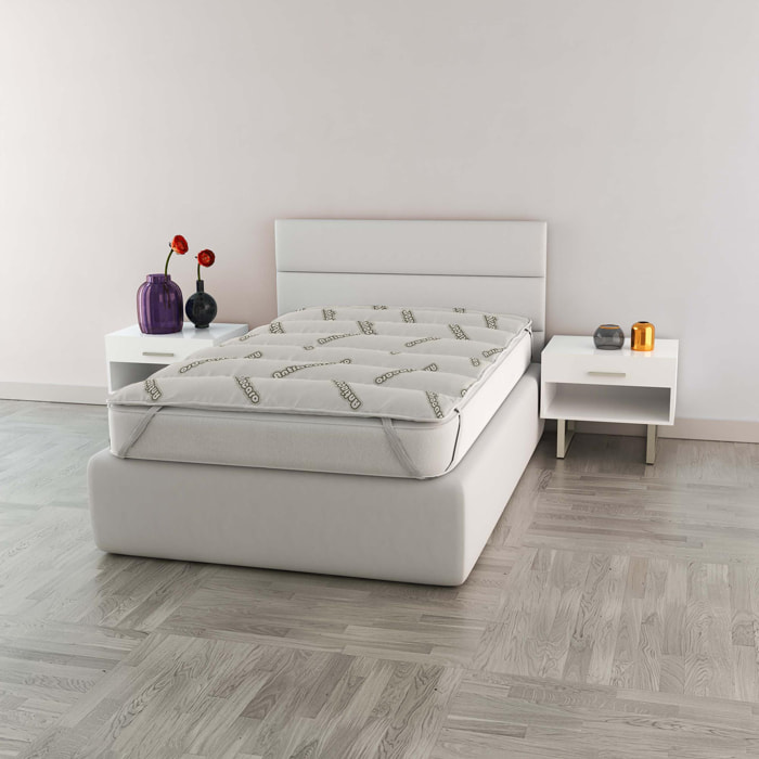 TOPPER TRAPUNTATO ANTIACARO MADE IN ITALY CON ELASTICI- SINGOLO