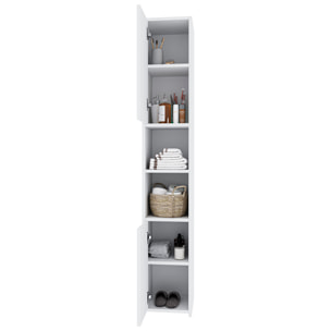 Armadio Armadietto Mobile Alto Bagno Multiuso Colonna 2 Ante 6 Ripiani Salvaspazio Mobiletto Asciugamani Ingresso Camera Letto 180x30x30 Cm Bianco