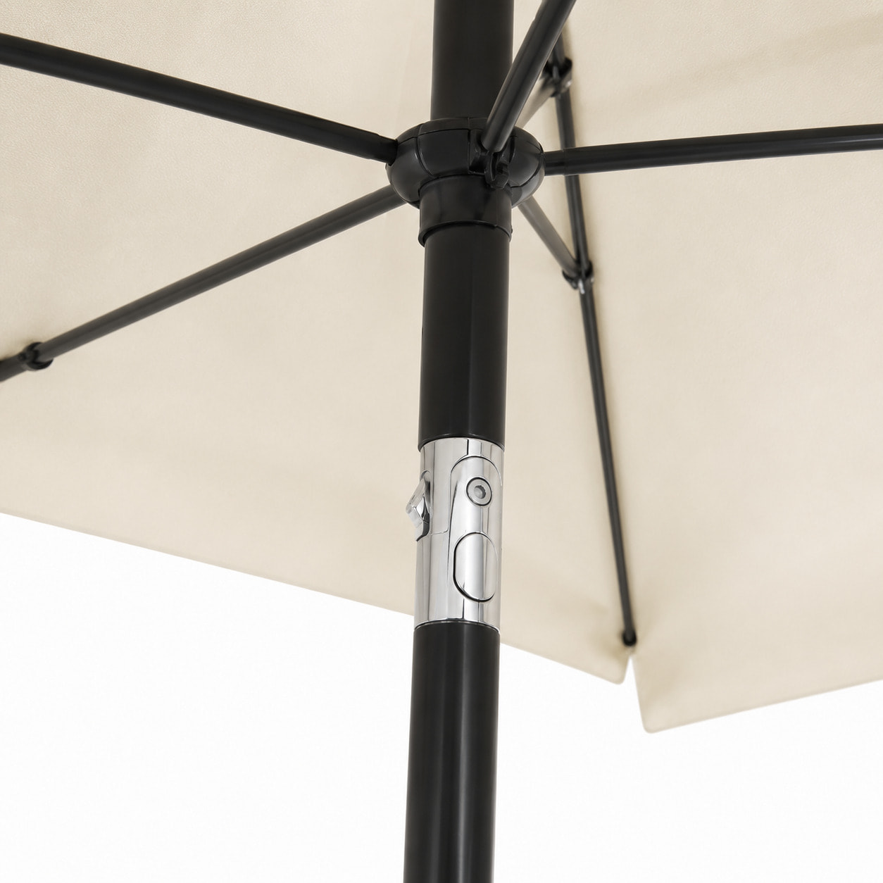 Ombrellone Rettangolare Da Giardino Parasole Balcone Inclinazione Regolabile Anti UV Impermeabile Per Mare Spiaggia Piscina Terrazzo 198x125 Cm Bianco
