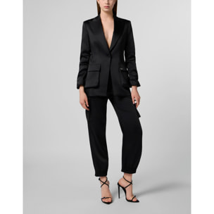 PHILIPP PLEIN Satin Cargo Fit Blazer