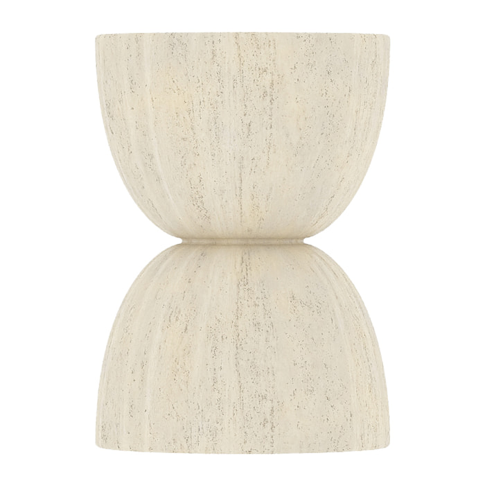 Framboise – Table d'appoint en magnésie blanche mouchetée