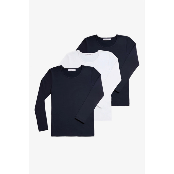 Confezione da 3 maglie termiche a maniche lunghe da donna