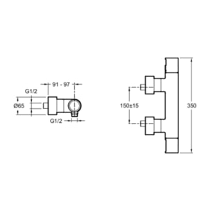 Jacob Delafon - Mitigeur thermostatique douche mural Composed finition titanium