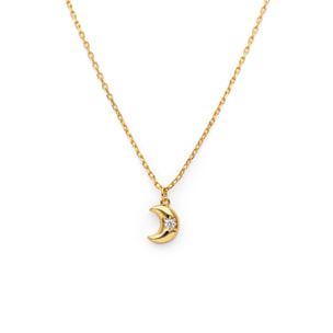 Collana Little Moon Spark Argento Placcato Oro