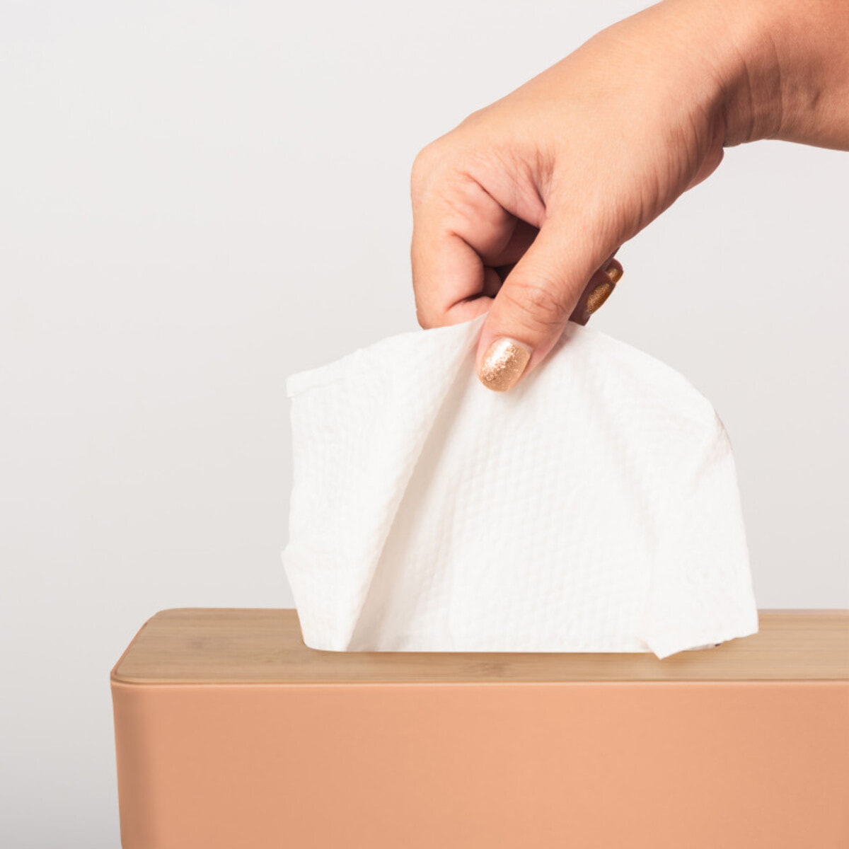 Boite à  mouchoirs KAMLA Bambou Pêche mat MSV