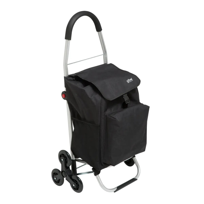 Chariot de course pliable 6 roues noir