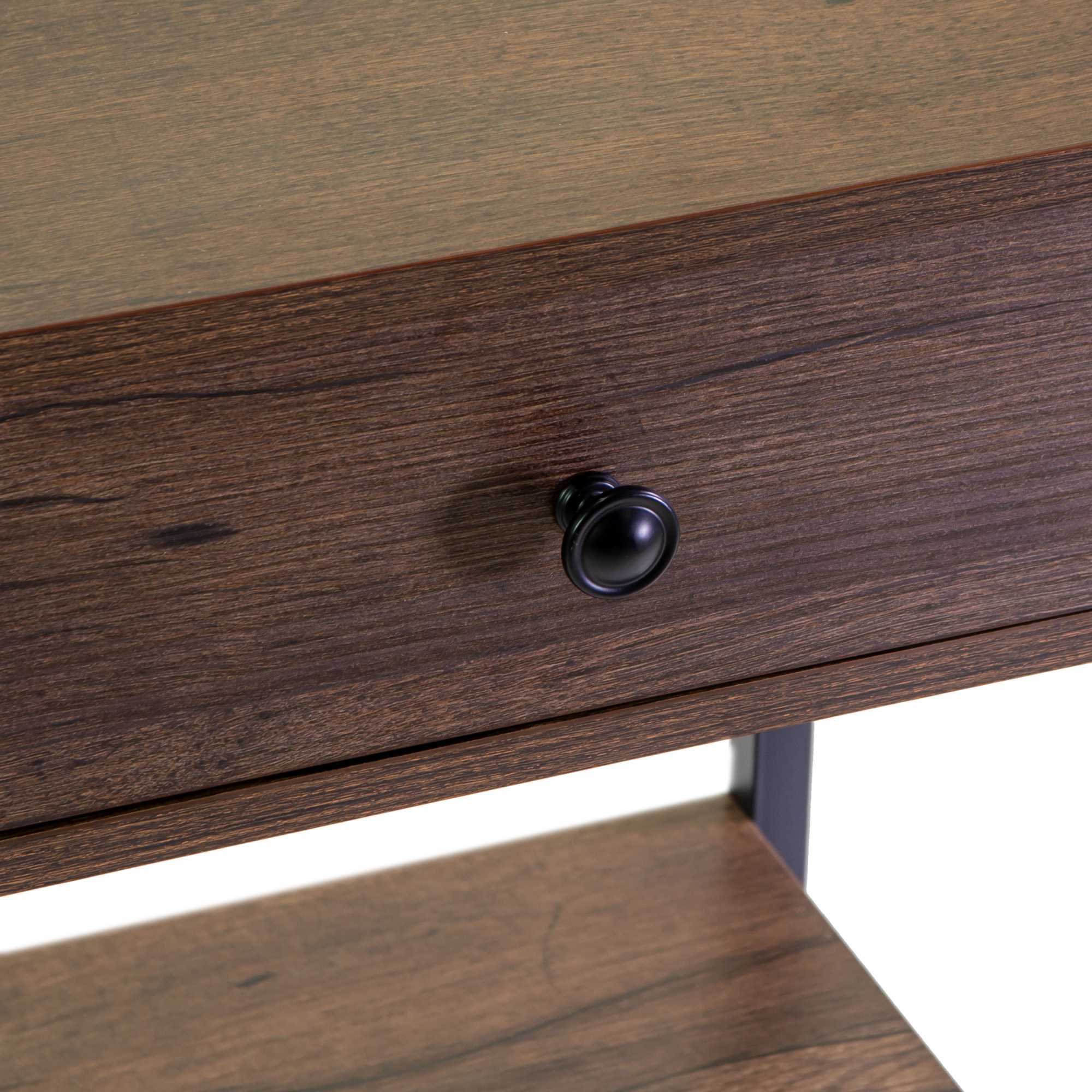 Mobiletto Mudra Vacchetti con 1 cassetto + 2 piani legno noce e nero cm40x30h70