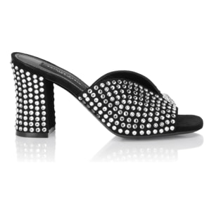 PHILIPP PLEIN Suede Platform Sandals Strass