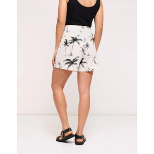 Bermuda Estampado Palmeras Blanco - Blaso