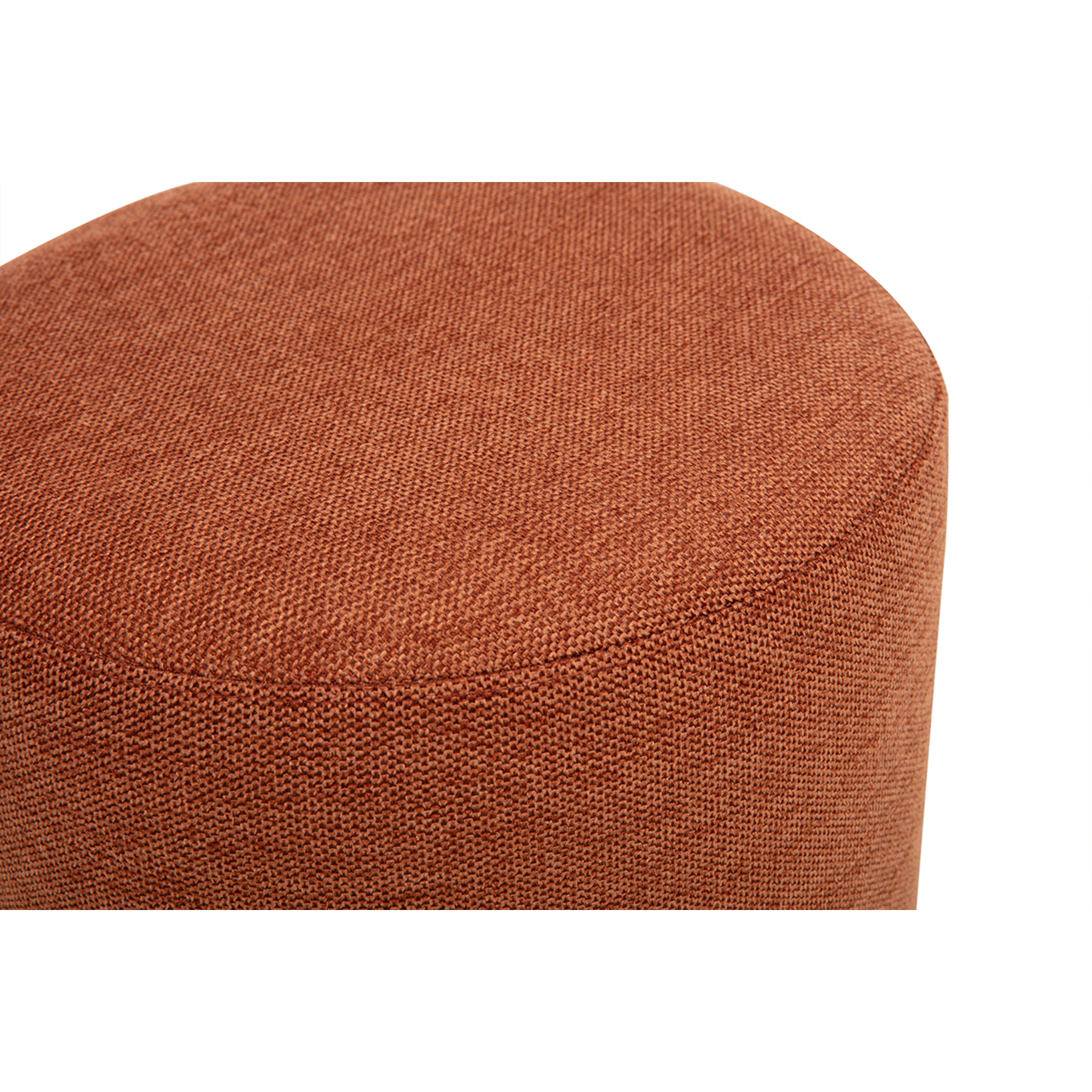 Pouf rond pivotant en tissu effet velours texturé terre brûlée et métal D39.5 cm VOLNAY