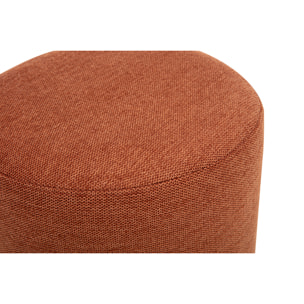 Pouf rond pivotant en tissu effet velours texturé terre brûlée et métal D39.5 cm VOLNAY