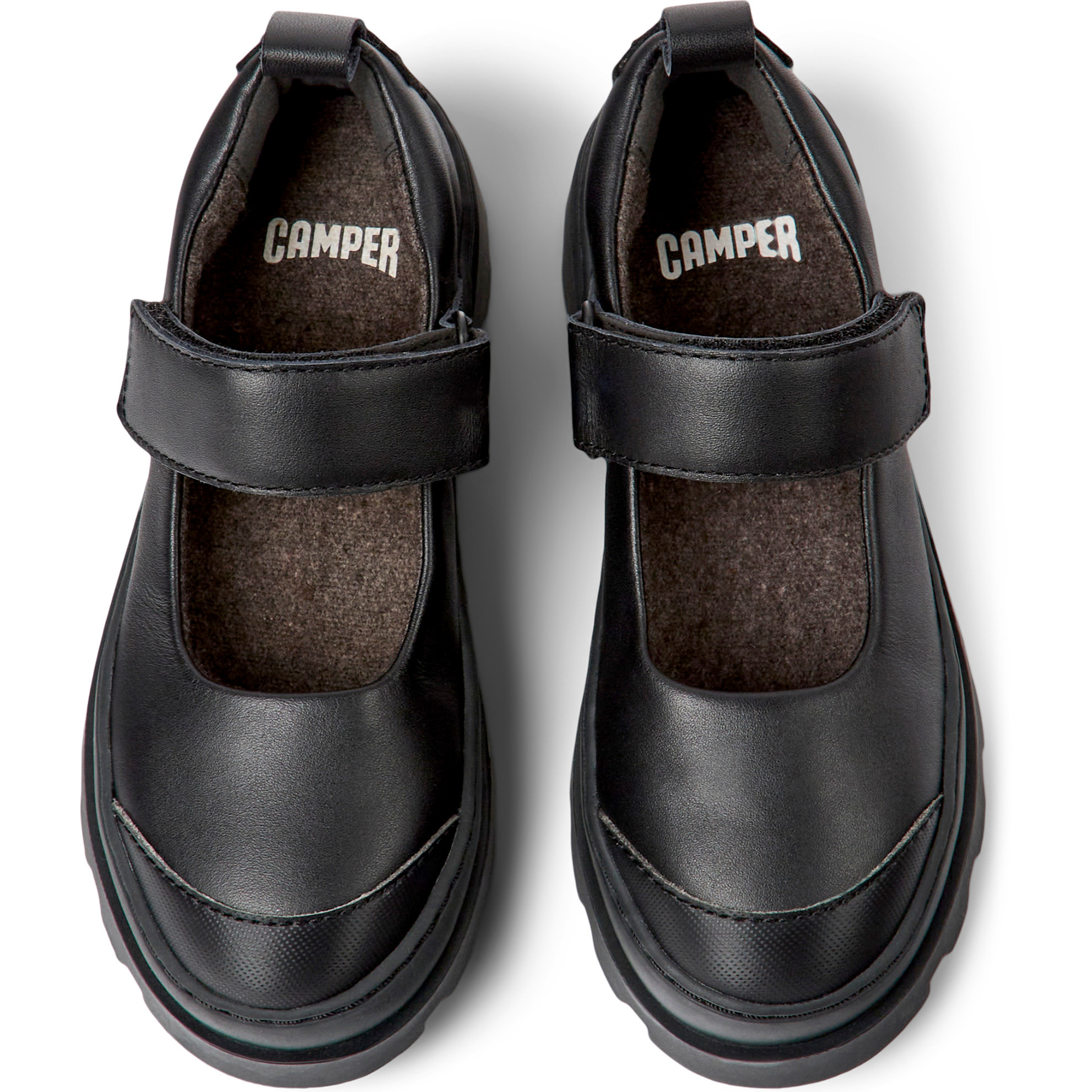 Bailarinas - CAMPER Brutus - Negro - Piel lisa / Tejido técnico