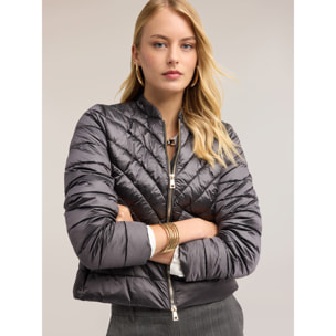 Motivi - Piumino lightweight corto con collo alto - Grigio