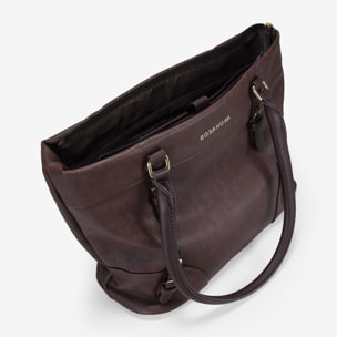 Bolso de hombro marrón para portátil