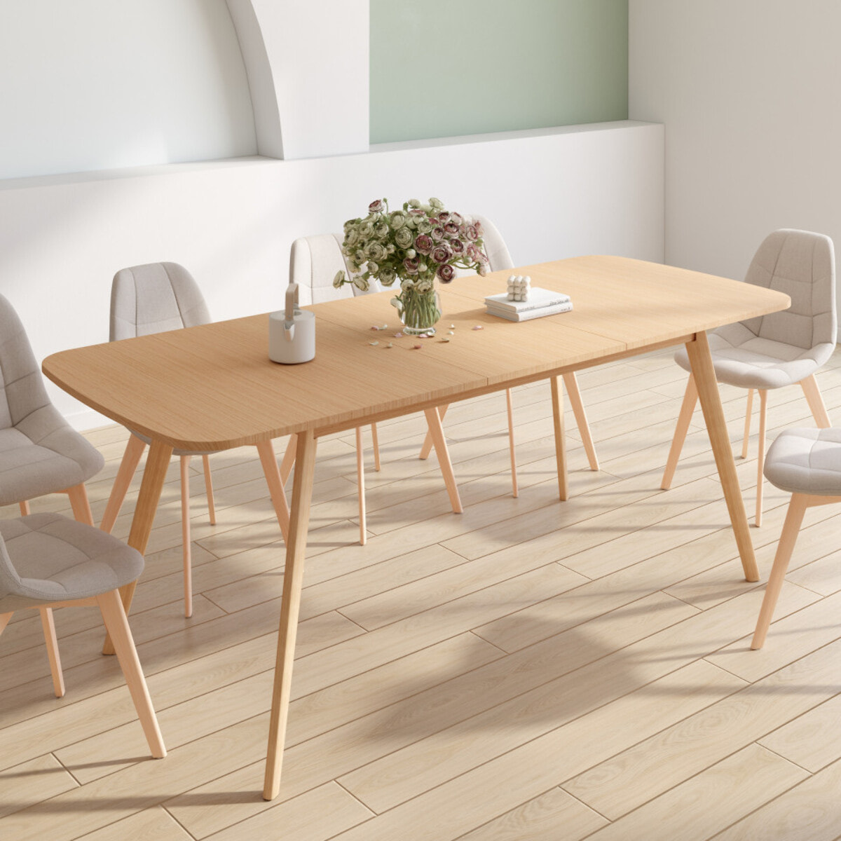 Table à manger extensible Venezia bois 160-200cm