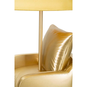 LAMPADA DA COMODINO MIDCENTURY GIALLA CM Ø 26X46