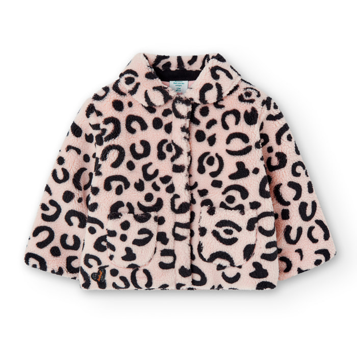 Chaquetón pelo animal print de bebé