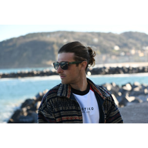 Occhiali da sole OCEAN BEACH WAYFARER - Frente carey e / Ahumada verde mate en el brazo