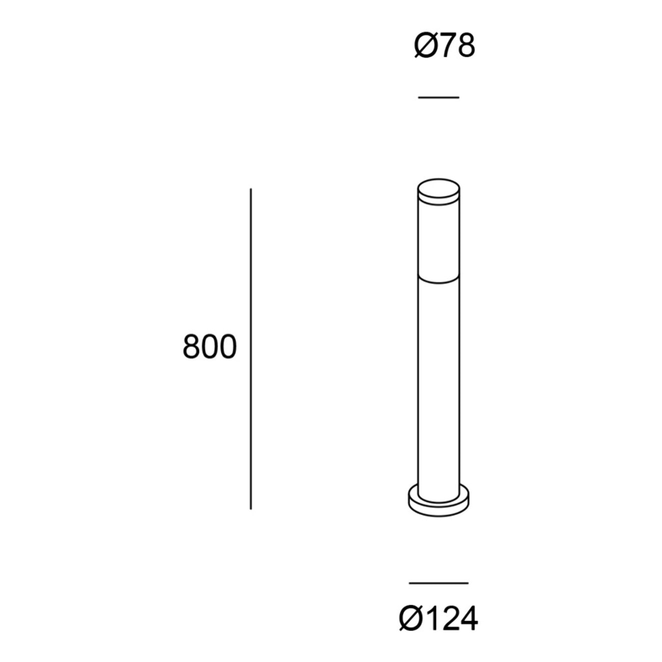 Forlight Baliza Ip55 Koral 800Mm E27 23W Gris Urbano 1485Lm