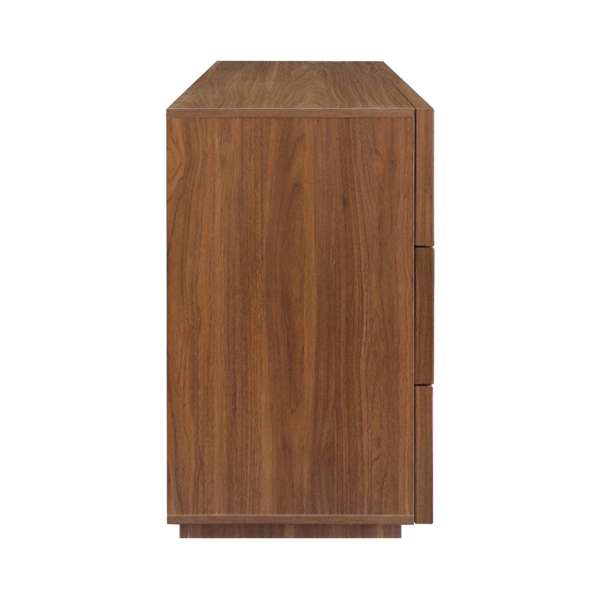 Commode de rangement effet bois 6 tiroirs noyer L 120 x P 43 x H 75cm - Kuba