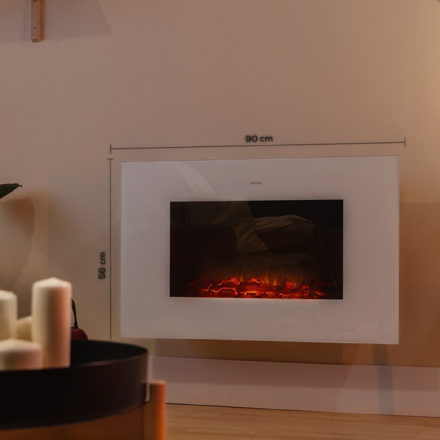 Caminetti elettrici ReadyWarm 3590 Flames Connected White Cecotec