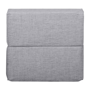 Chauffeuse 1 place convertible en tissu gris clair VICTOR
