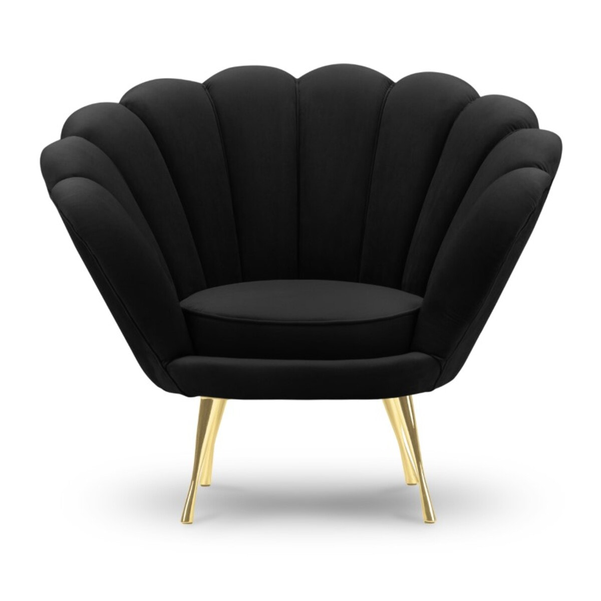 Fauteuil "Kingston" en velours noir