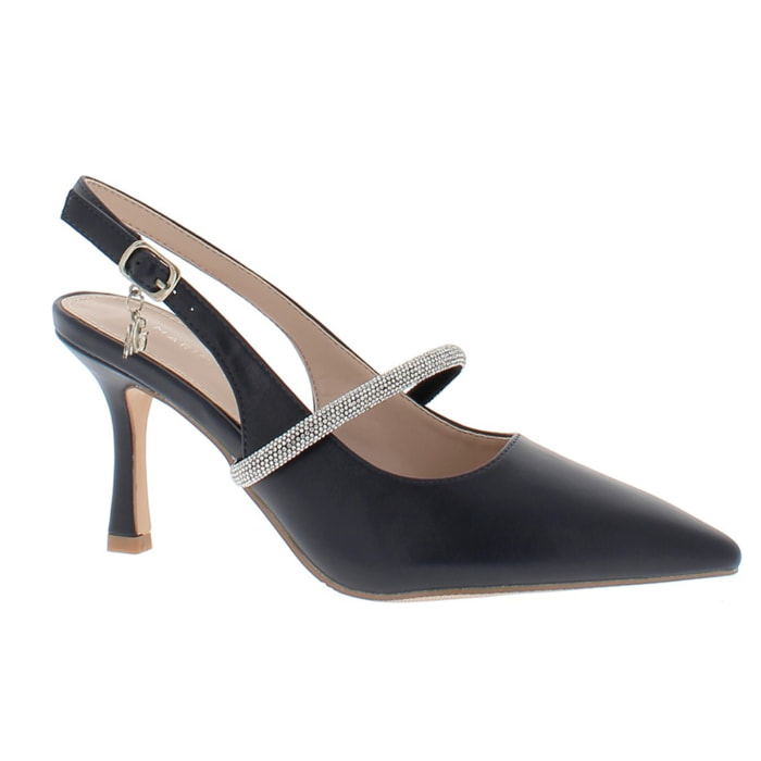 Marina Galanti Scarpe Donna Decollete Slingback Jewel Heeled 80 MG 1A132 Navy