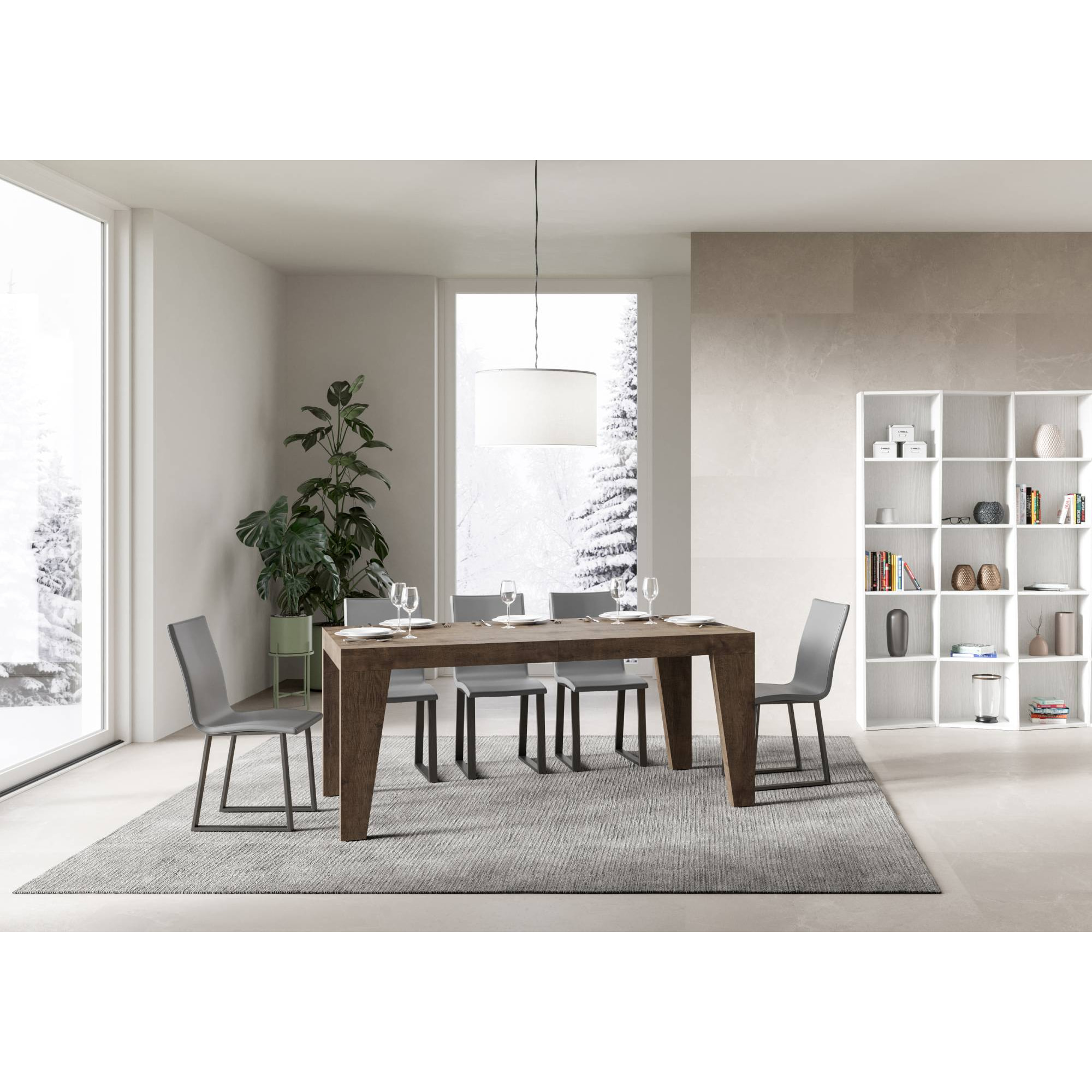 Tavolo allungabile 90x200/460 cm Naxy noce
