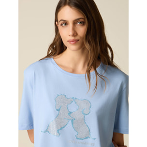 Oltre - Camiseta de manga corta con aplicaciones - Light - blue