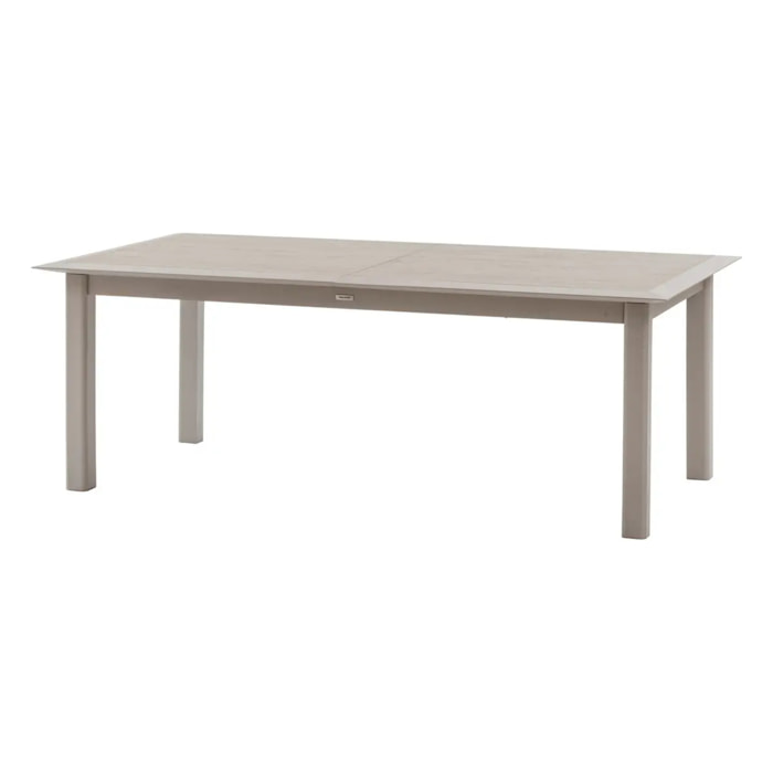 Table de jardin extensible "Allure" effet bois & avoine 12 places en aluminium