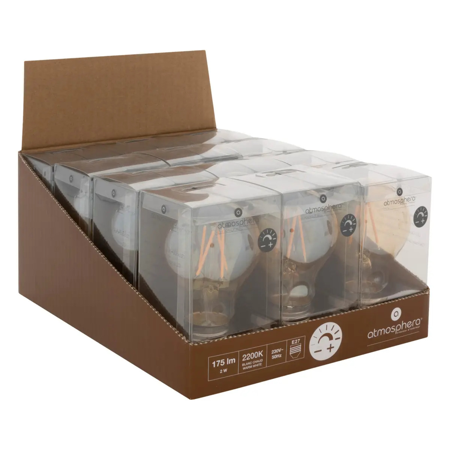 Ampoule LED "Dimm" - verre et métal - ambré - E27