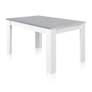 Mesa de comedor extensible Danna Blanco Artik (Blanco Mate) - Gris Cemento