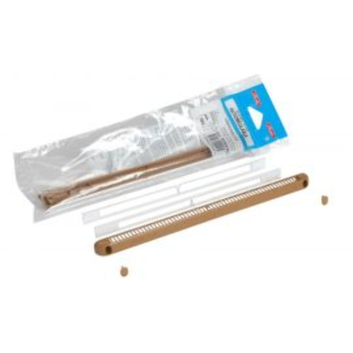 Kit simple entrée d'air réglable 22m³ + Cache vis + Vis NICOLL - Bois clair - 1KVR122C