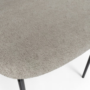 Lot de 2 chaises en tissu bouclette beige - Karl