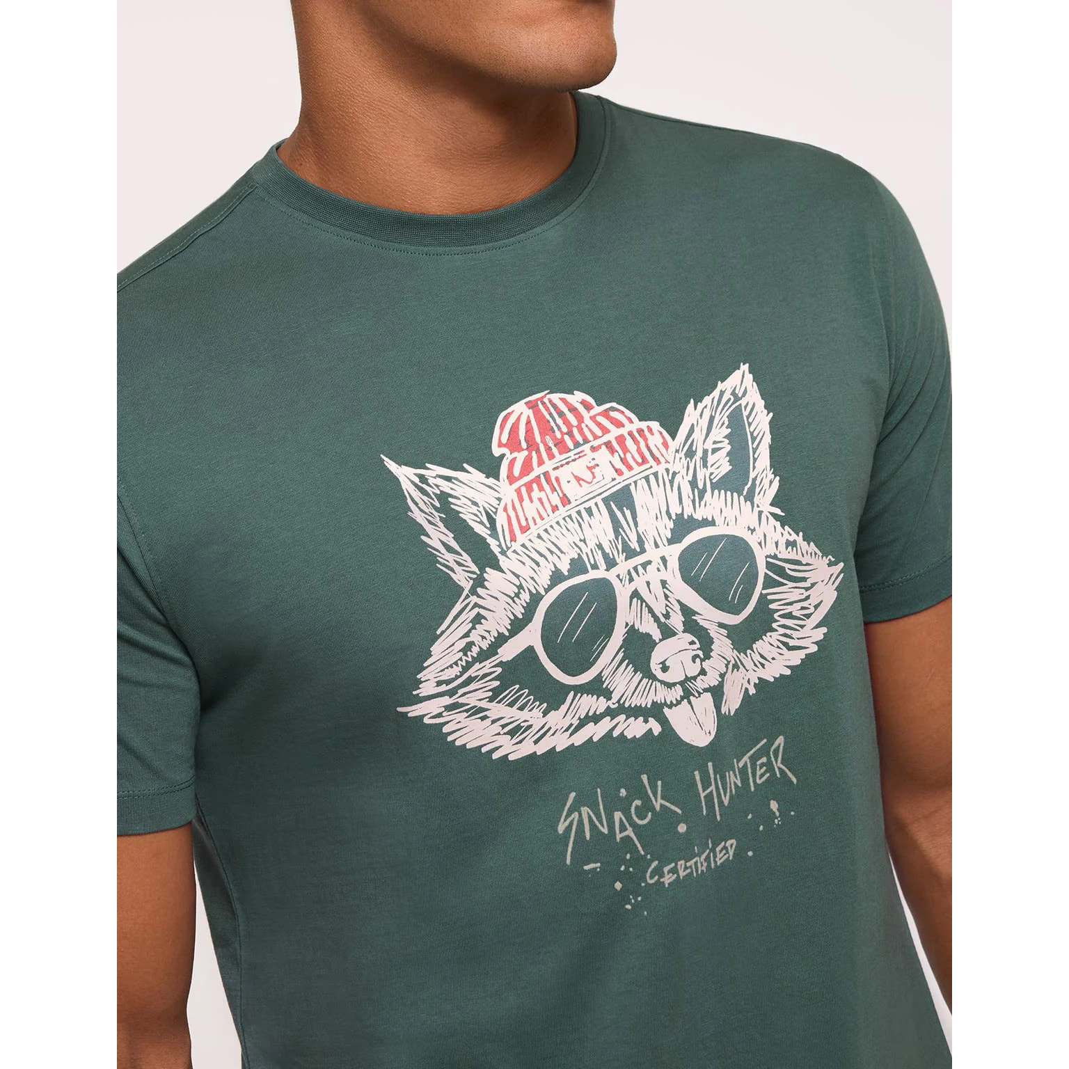 Camiseta Mapache Manga Corta Verde - Filipelli