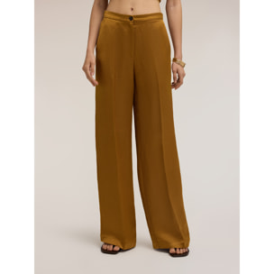 Motivi - Pantalones palazzo de mezcla de lino - Amarillo