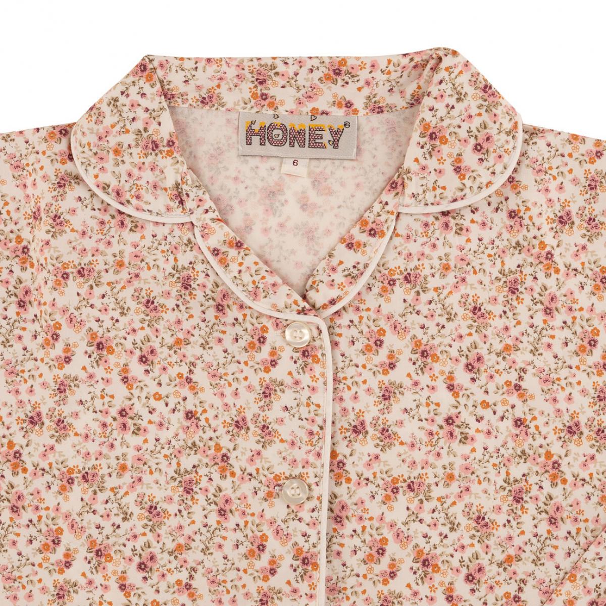 PACK Camicia da notte mamma e bimba LADY LAW HONEY fiore rosa