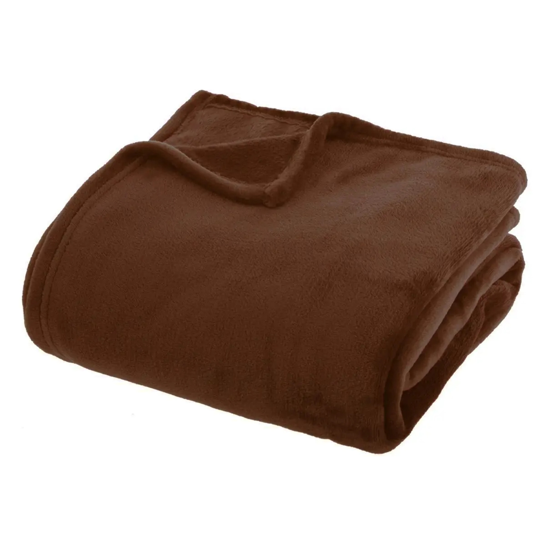 Plaid flanelle Ollis marron tonka 230x180cm