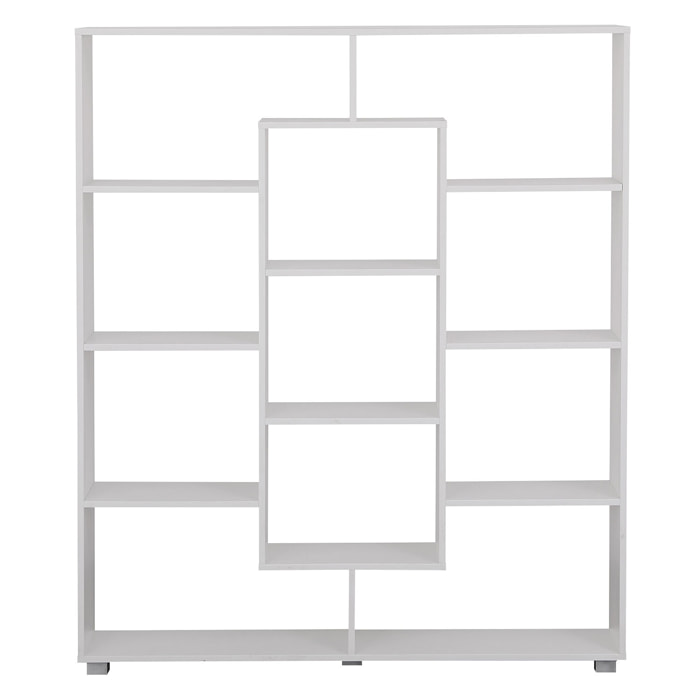 Bibliothèque 11 étagères multiformes blanche EMILY