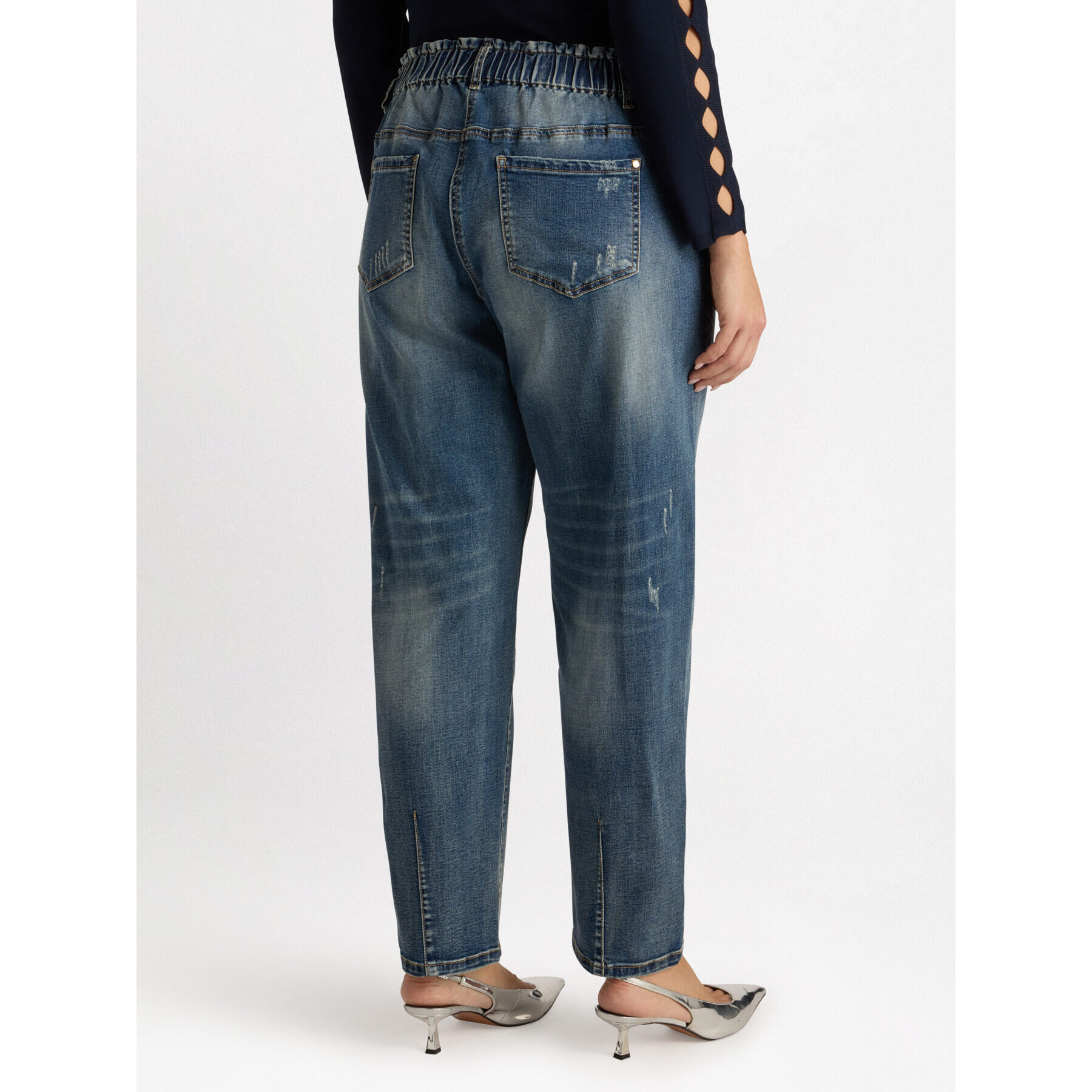 Fiorella Rubino - Jeans balloon con strappi - Blu